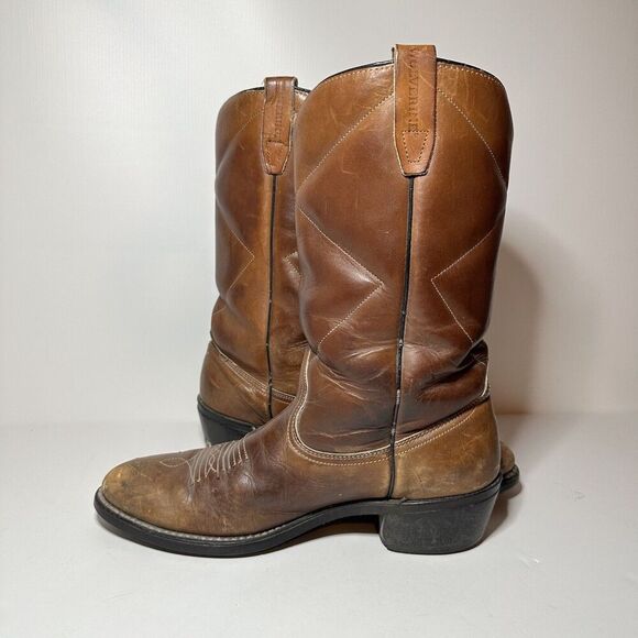Wolverine 1965 Mens 9.5B Insulated Cowboy Boots Vintage Brown Leather Western - Picture 3 of 11
